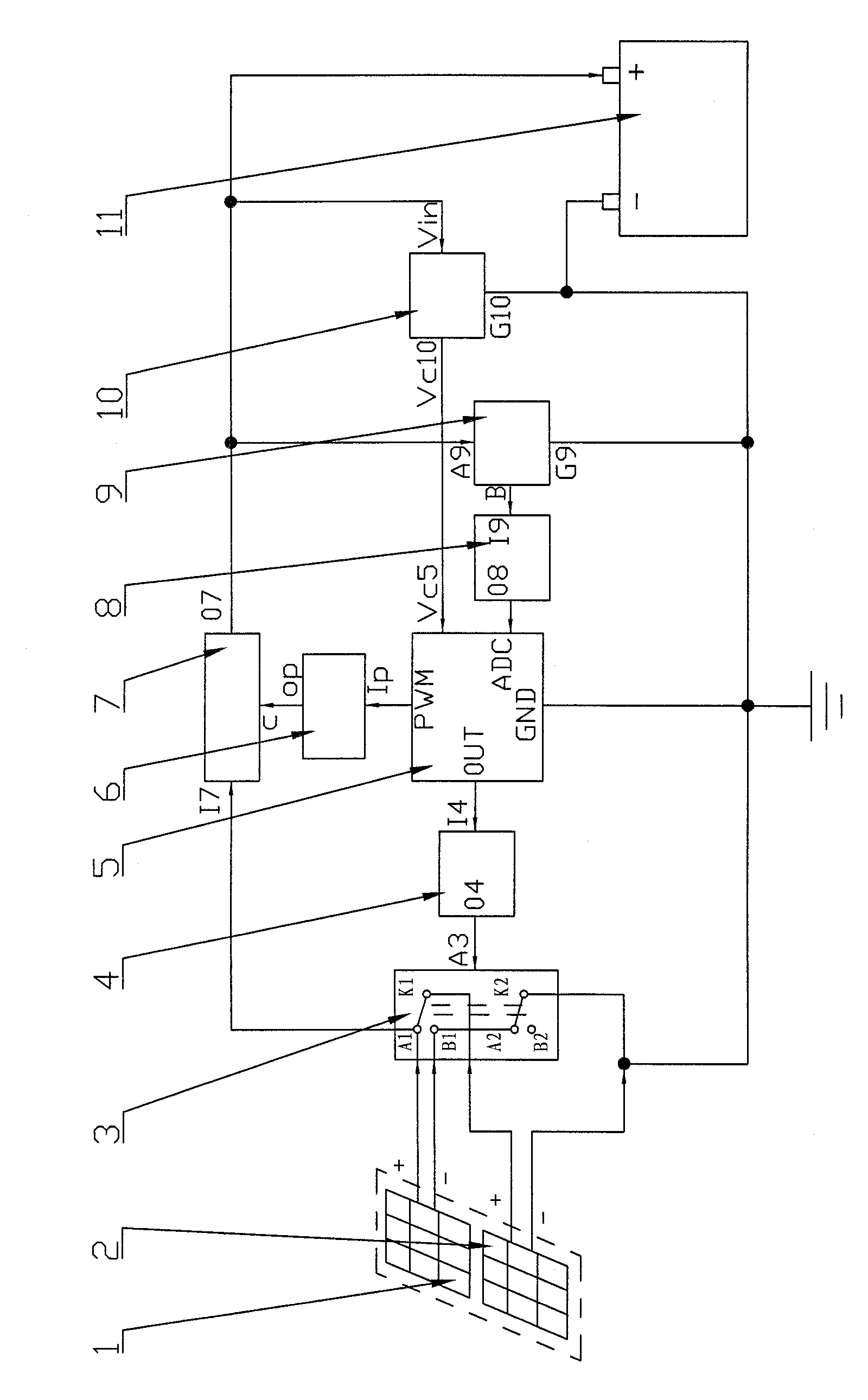 Device and method for improving charging efficiency of solar battery