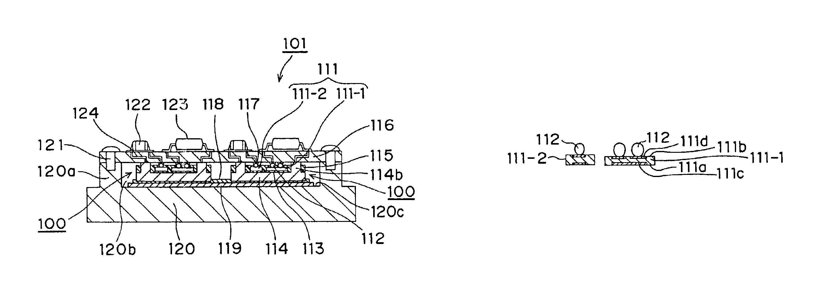 Electronic circuit device including metallic member having installation members