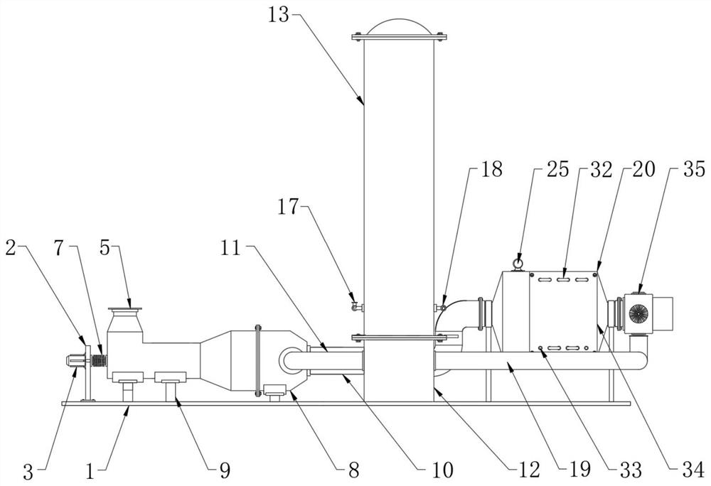 Flue gas treatment and flue gas waste heat recovery device for magnesium alloy machining