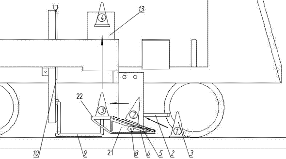 Automatic traffic cone collecting and placing vehicle