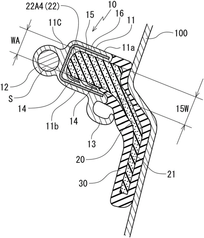 Structure of end part of weather strip and the forming method thereof