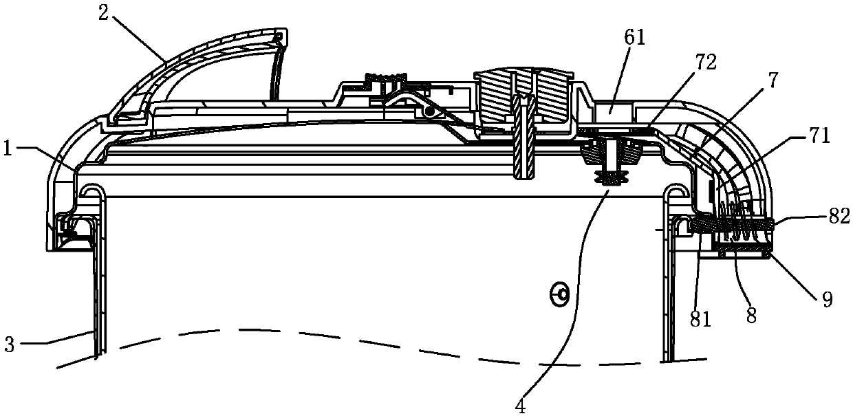 A kind of pressure cooker provided with opening and closing lid protection safety device