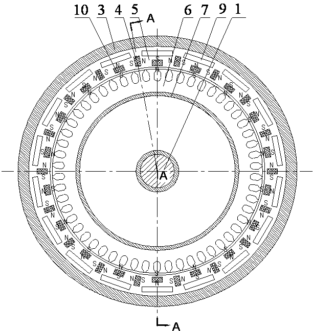 Hub drive motor with radial and tangential permanent magnet steel embedded in rotor