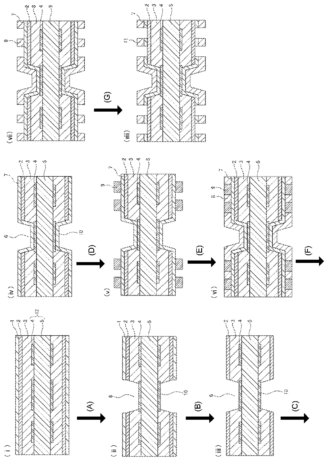 Multilayer printed wiring board production method, adhesive layer-equipped metal foil, metal-clad laminate, and multilayer printed wiring board