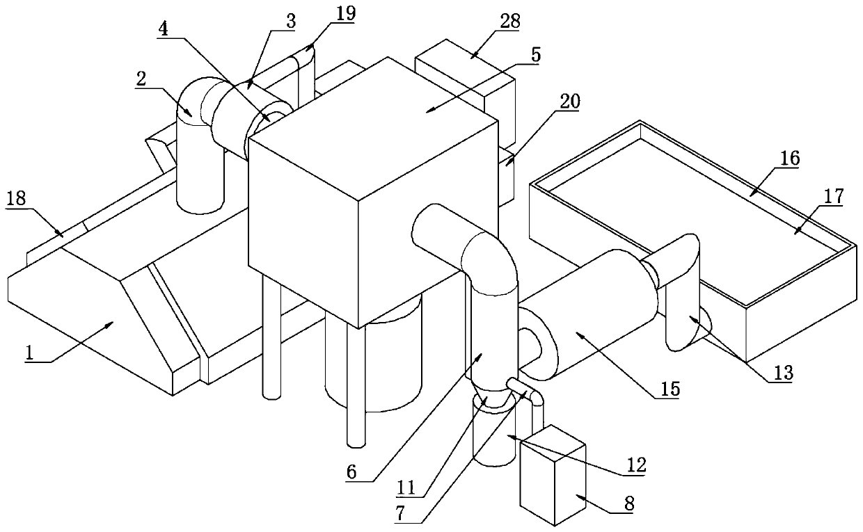 Energy-saving high-efficient electrolytic aluminum waste gas treatment device