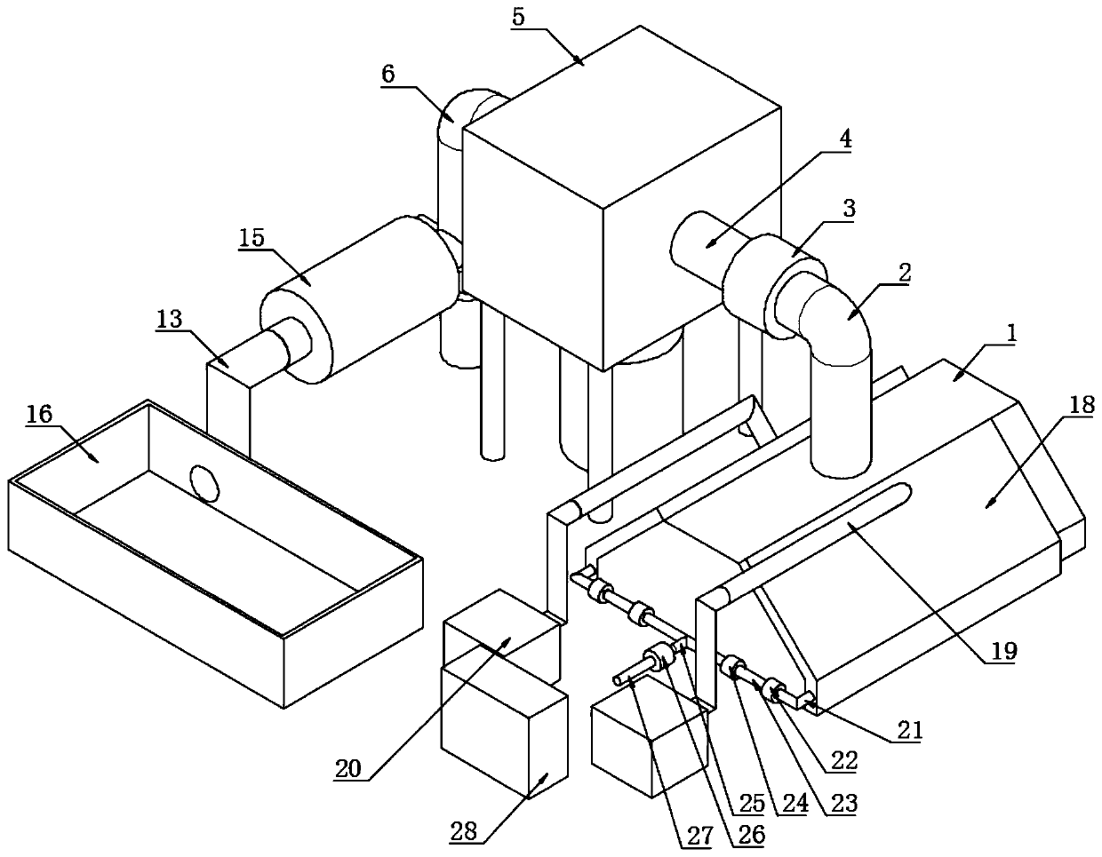 Energy-saving high-efficient electrolytic aluminum waste gas treatment device