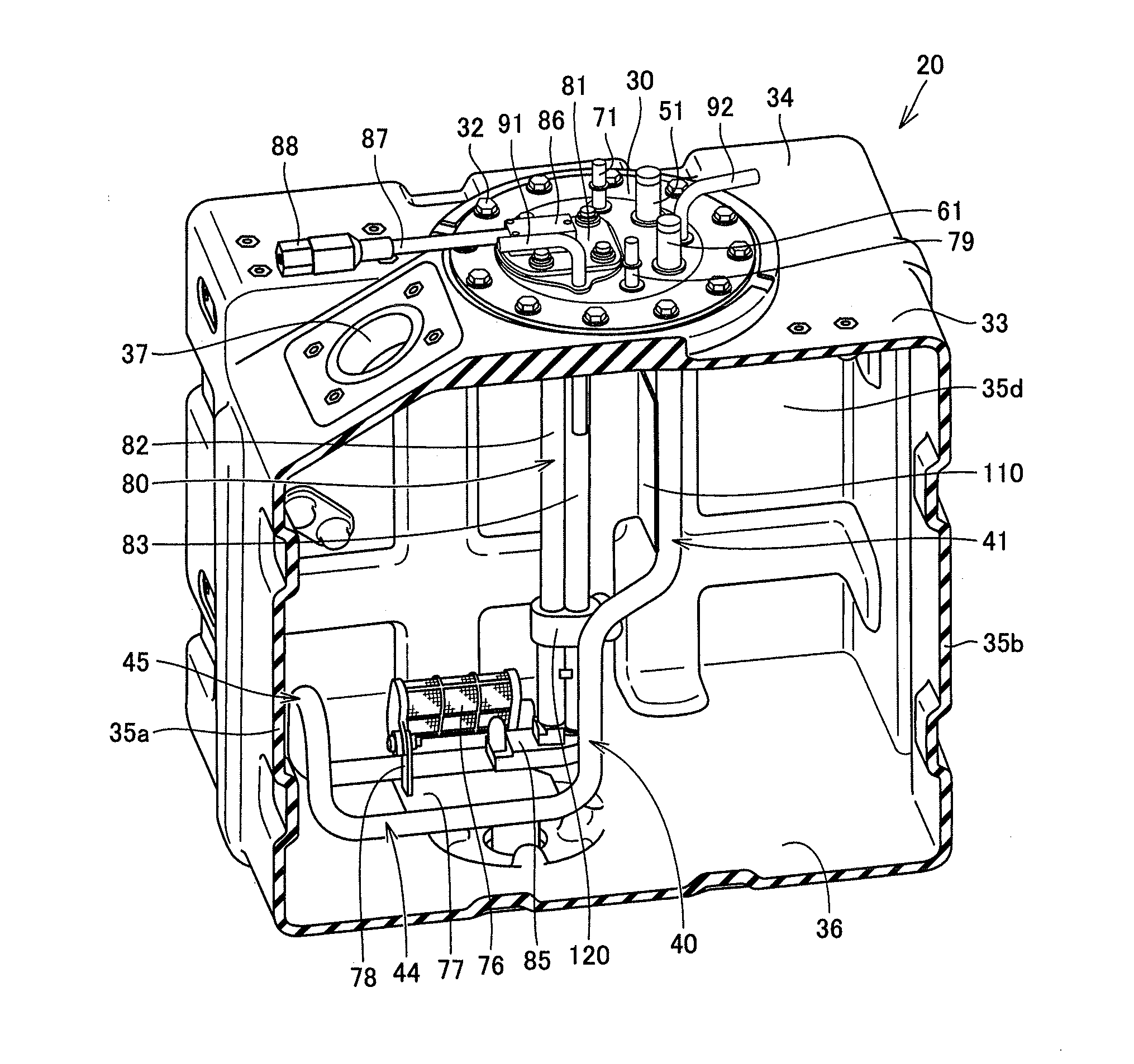 Reducing agent tank and work vehicle