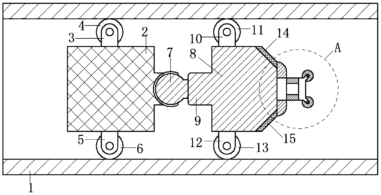 Crawling robot structure device for pipeline flaw detection