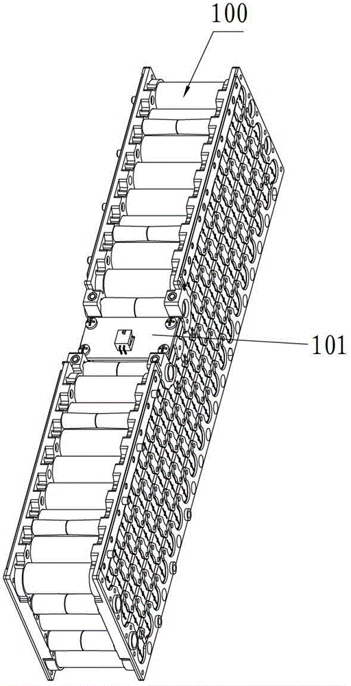 Cylindrical power battery module structure