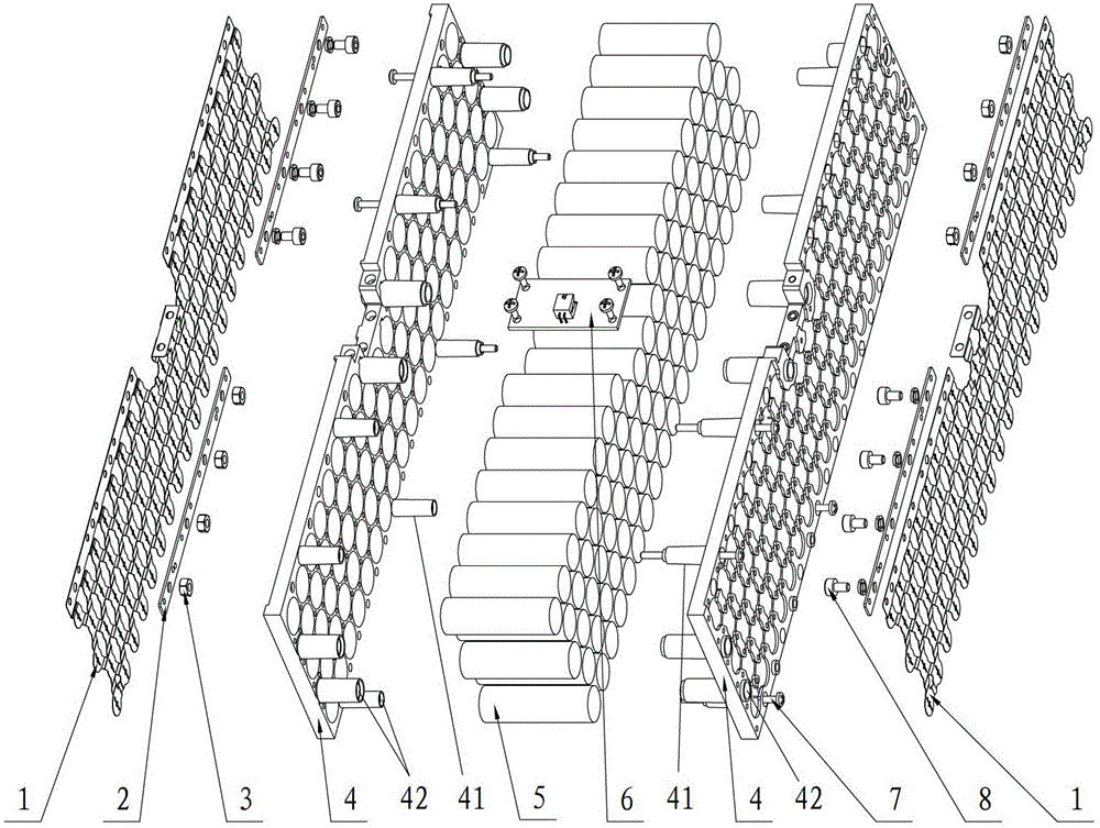 Cylindrical power battery module structure