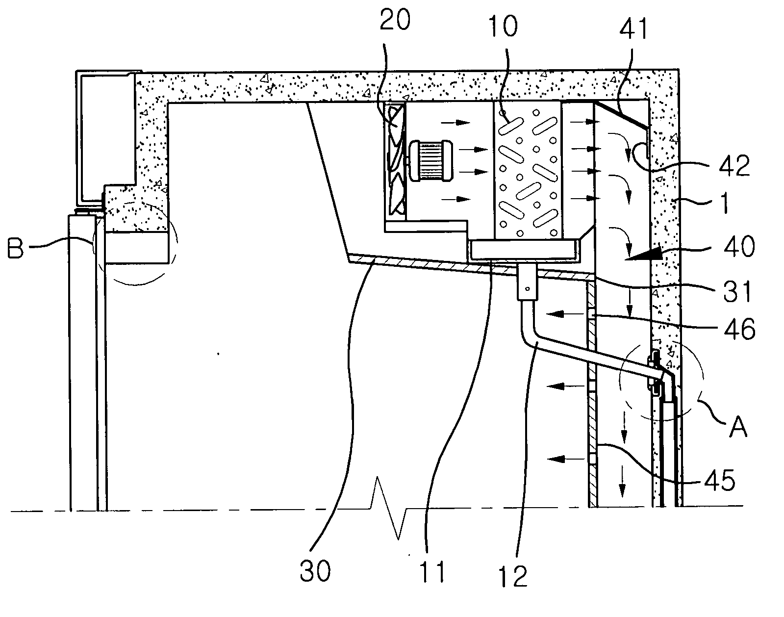 Internal temperature difference preventing structure for refrigerator