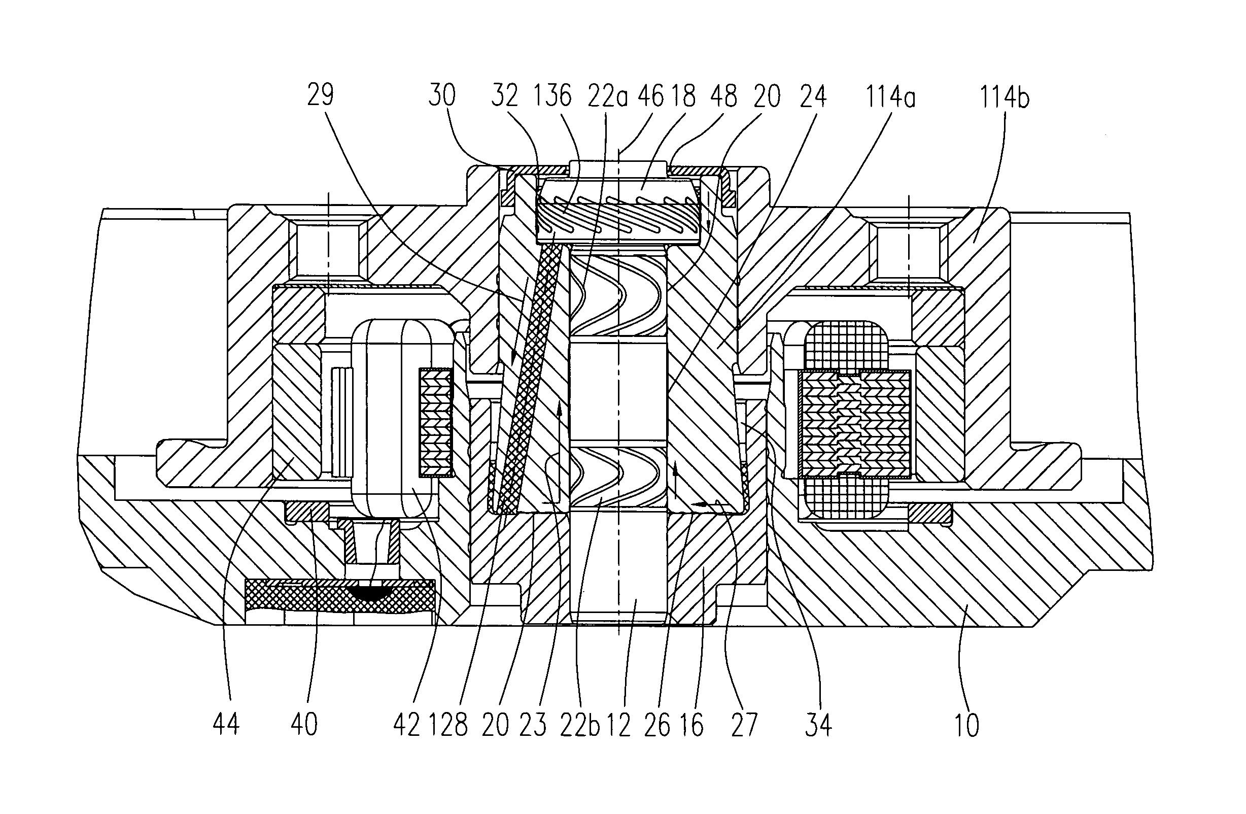 Spindle motor having a fluid dynamic bearing system and a stationary shaft