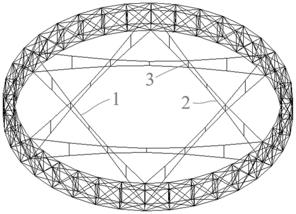 Tension self-adjusting type combined joint for full-tension crossed cable truss structure