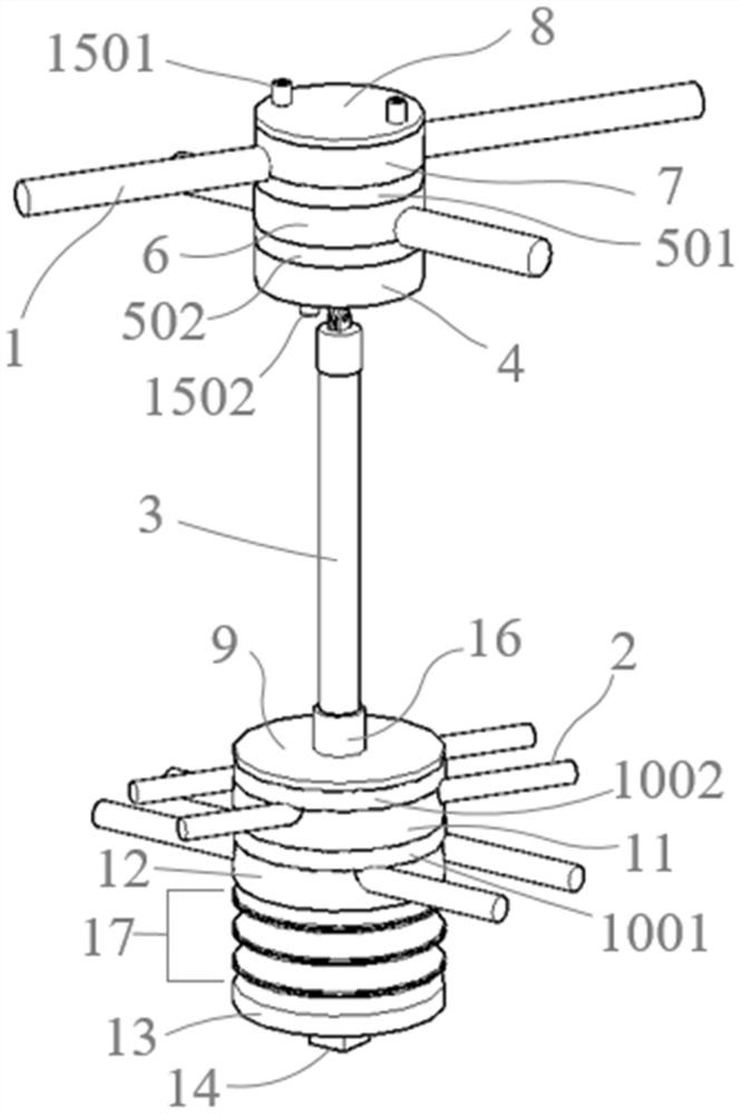 Tension self-adjusting type combined joint for full-tension crossed cable truss structure