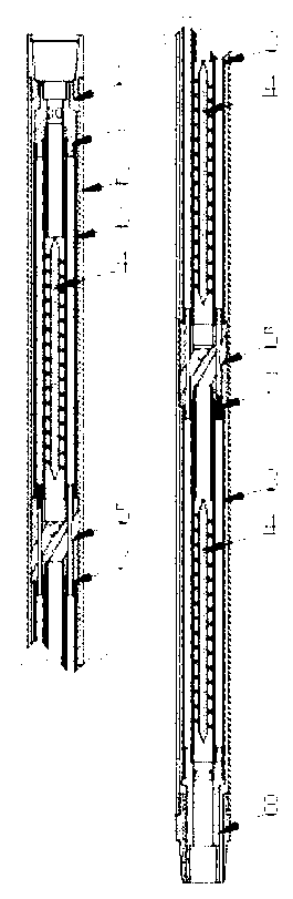 Large-treatment-capacity hydrate downhole separation parallel device using spiral separators