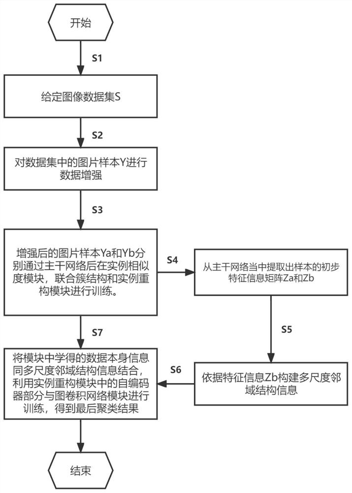 Deep medical image clustering method based on multi-scale structure learning