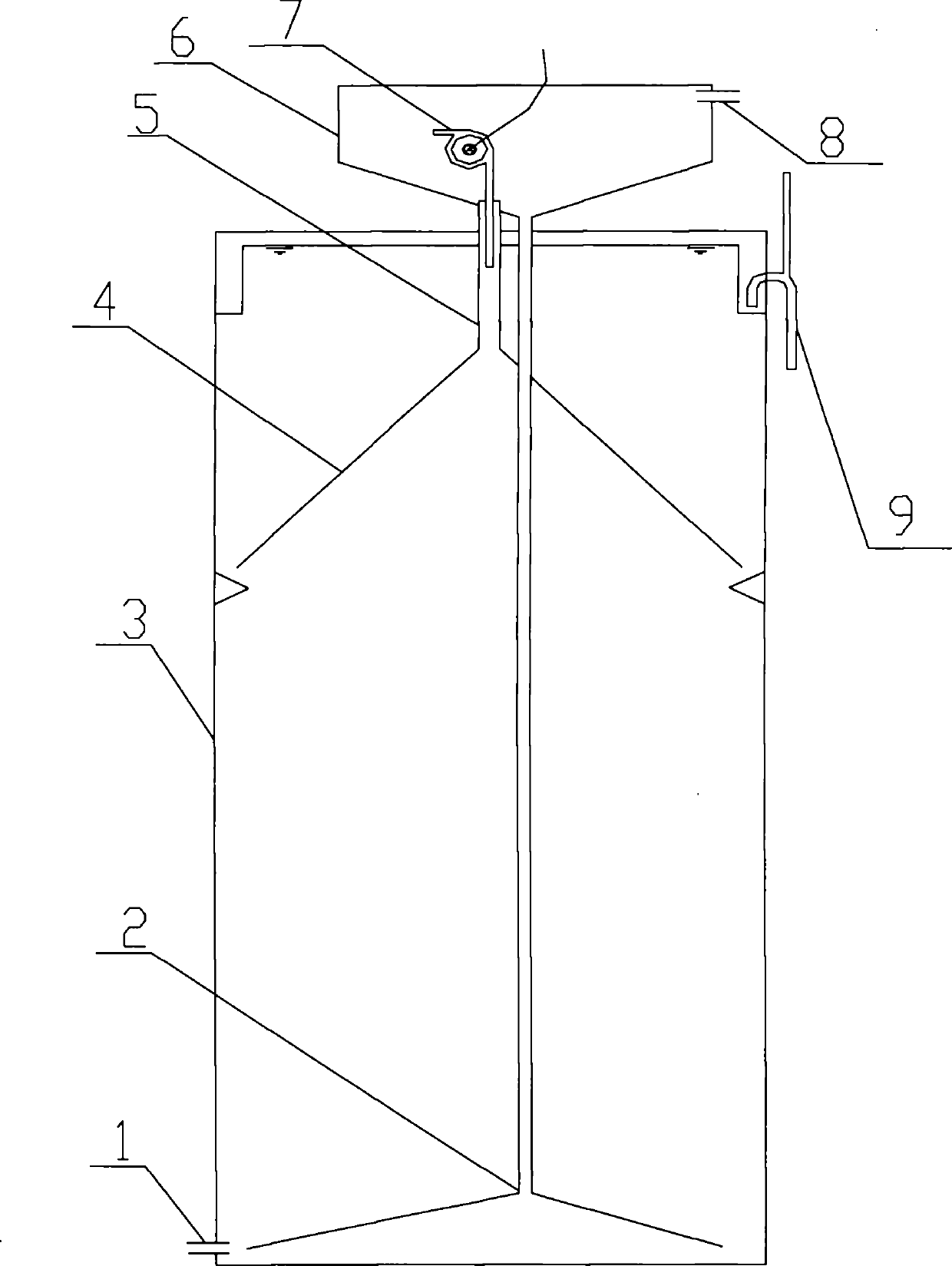 Artificial inner gas stripping anaerobic reactor