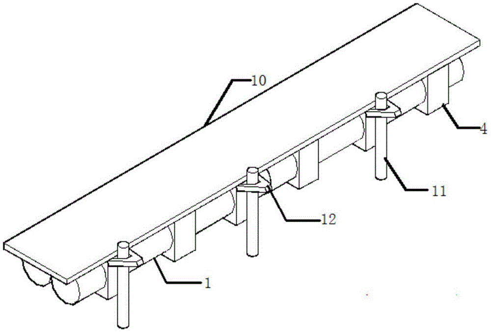 A continuous buoy composite material floating structure system