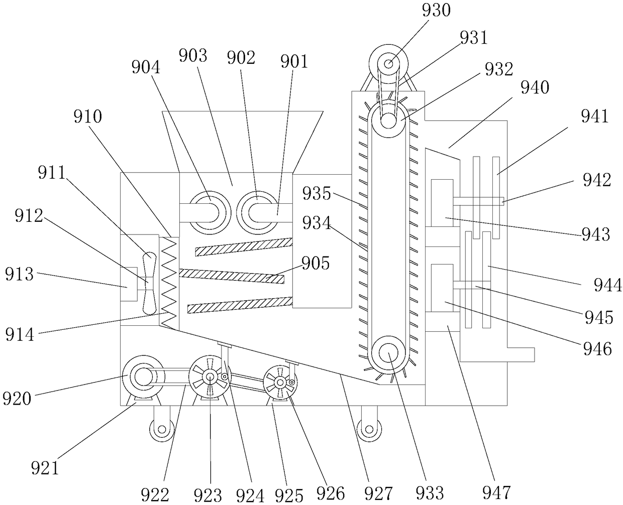 Pulverizer with dehumidifying function for production of feed