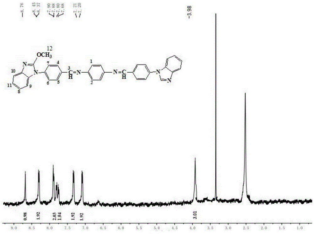 A kind of benzimidazole benzaldehyde acetal p-phenylenediamine bis-Schiff base and preparation method thereof