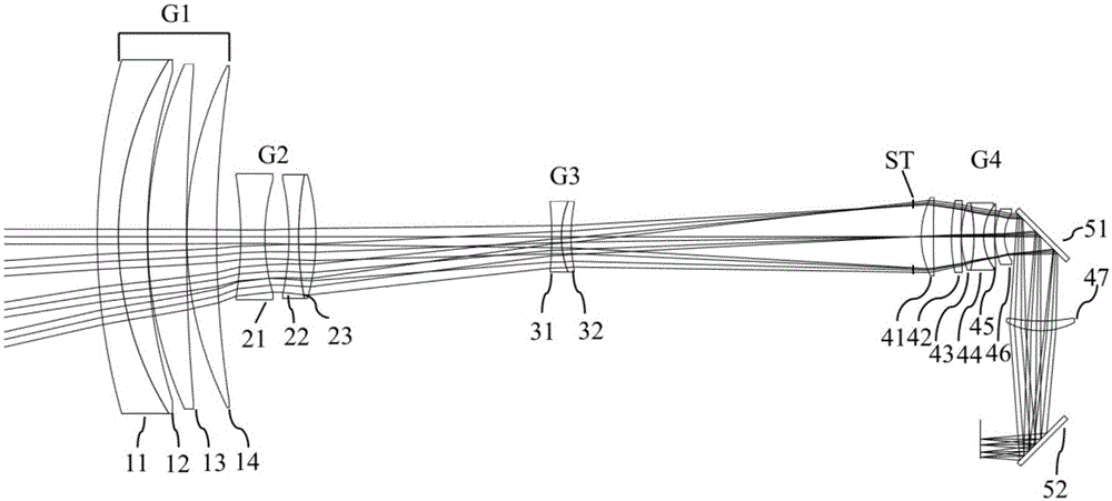 Large target surface continuous zooming optical system