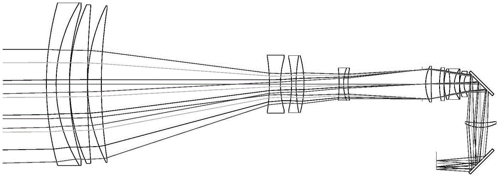 Large target surface continuous zooming optical system