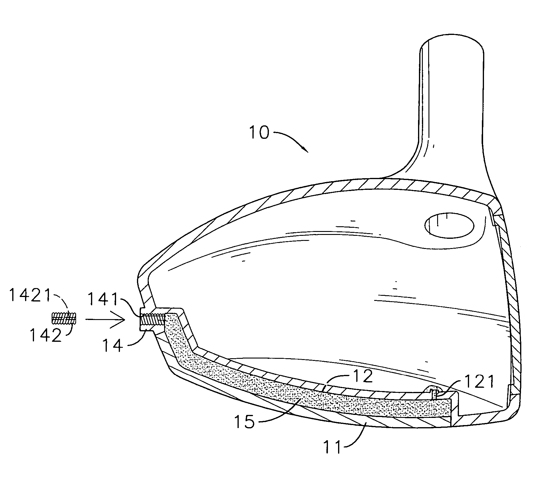 Golf club head with a vibration-absorbing structure