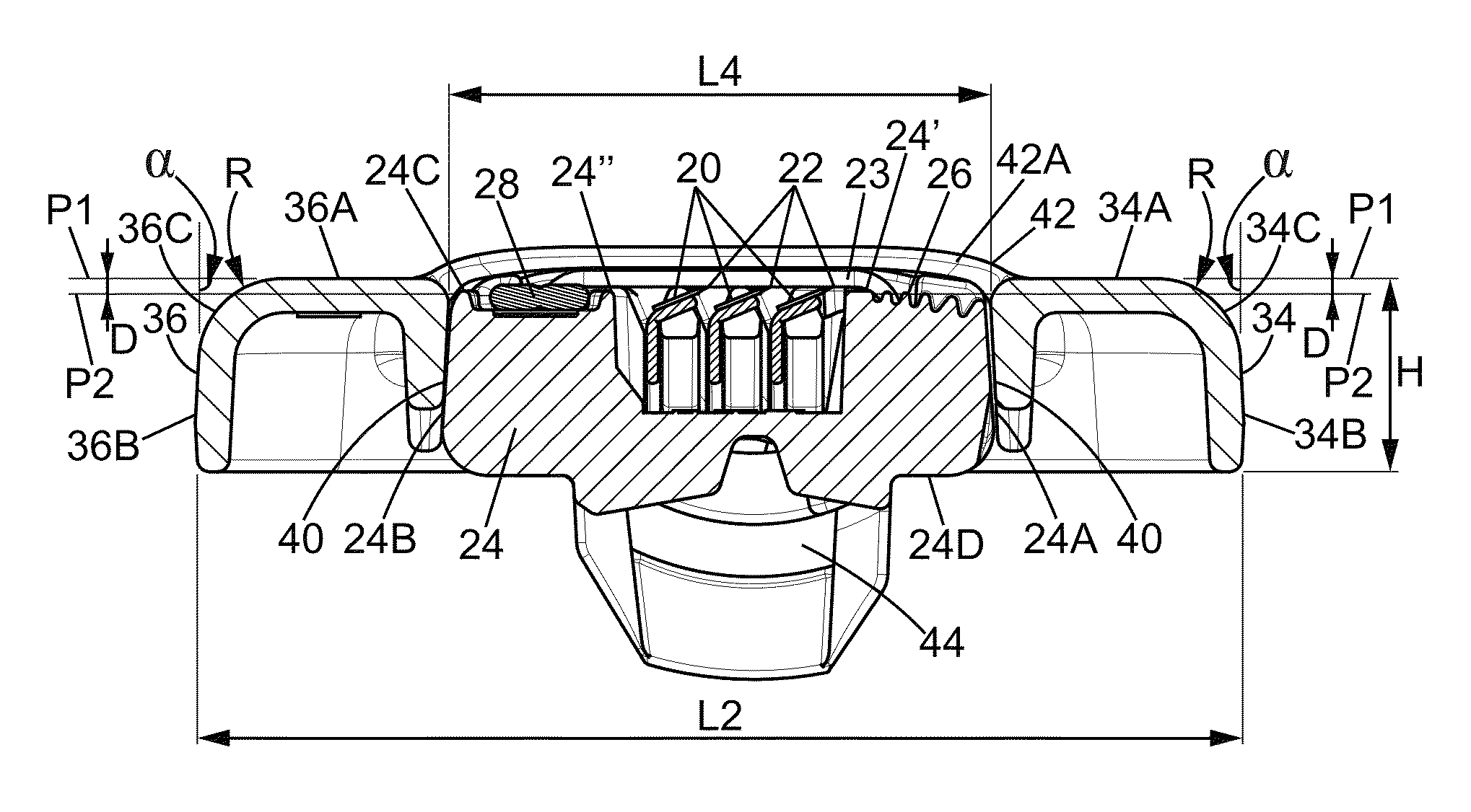 Shaving blade assembly with a blade unit and a skin contact member