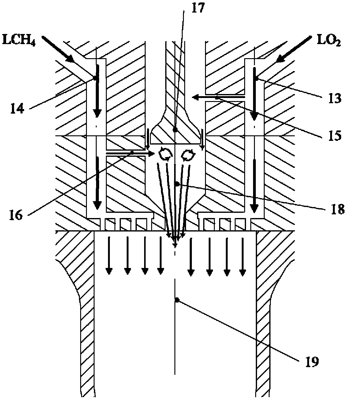 Liquid oxygen and methane engine adopting plug-in type valves and control method