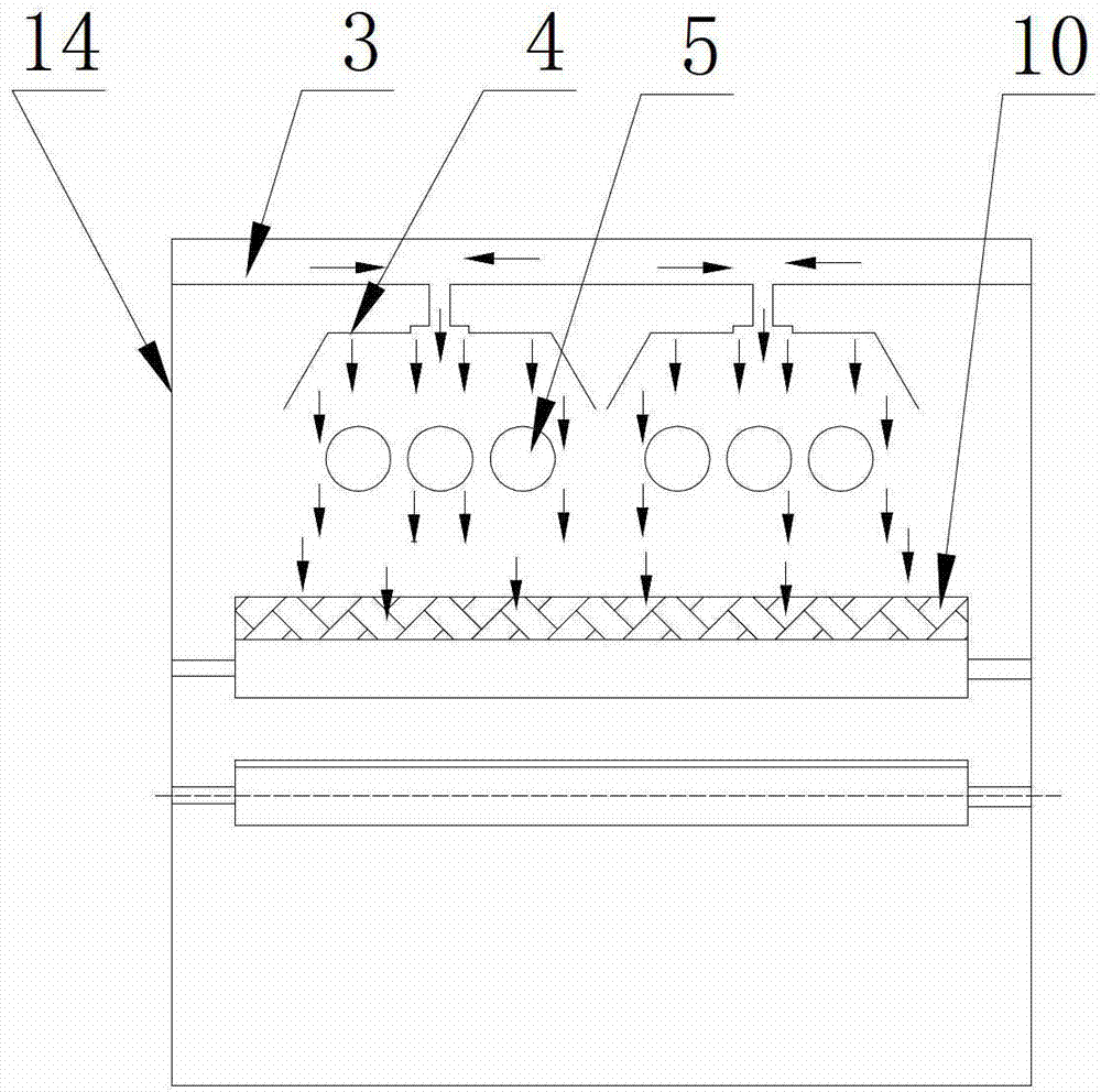 High-temperature flue gas medium and short wave infrared and convection dual-function drying device and method