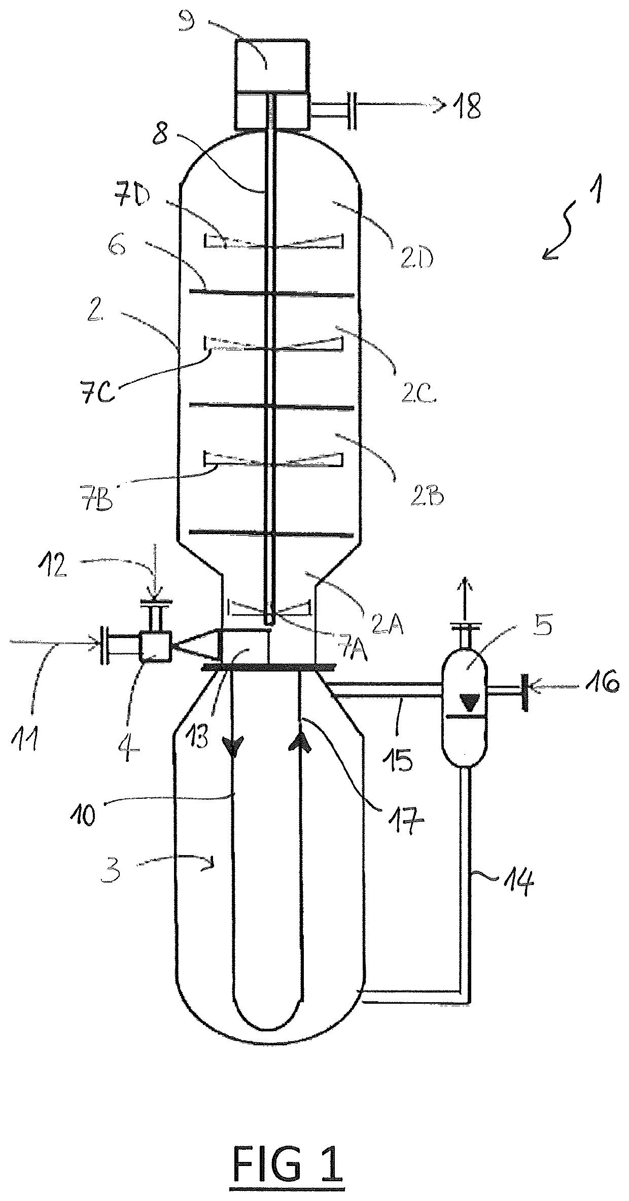 Reactor-condenser for the synthesis of urea