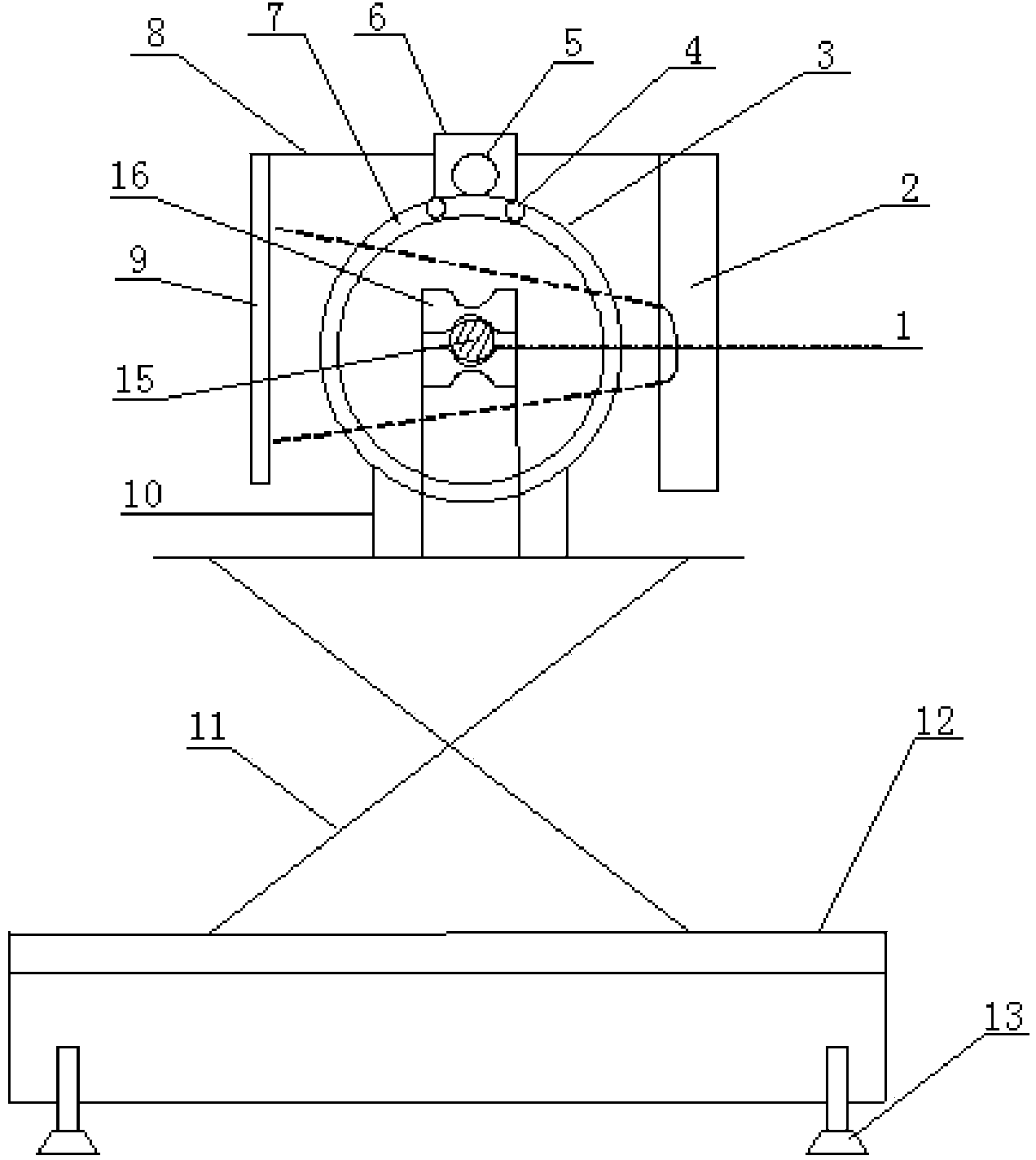 Nondestructive detecting device for carbon fiber composite core lead