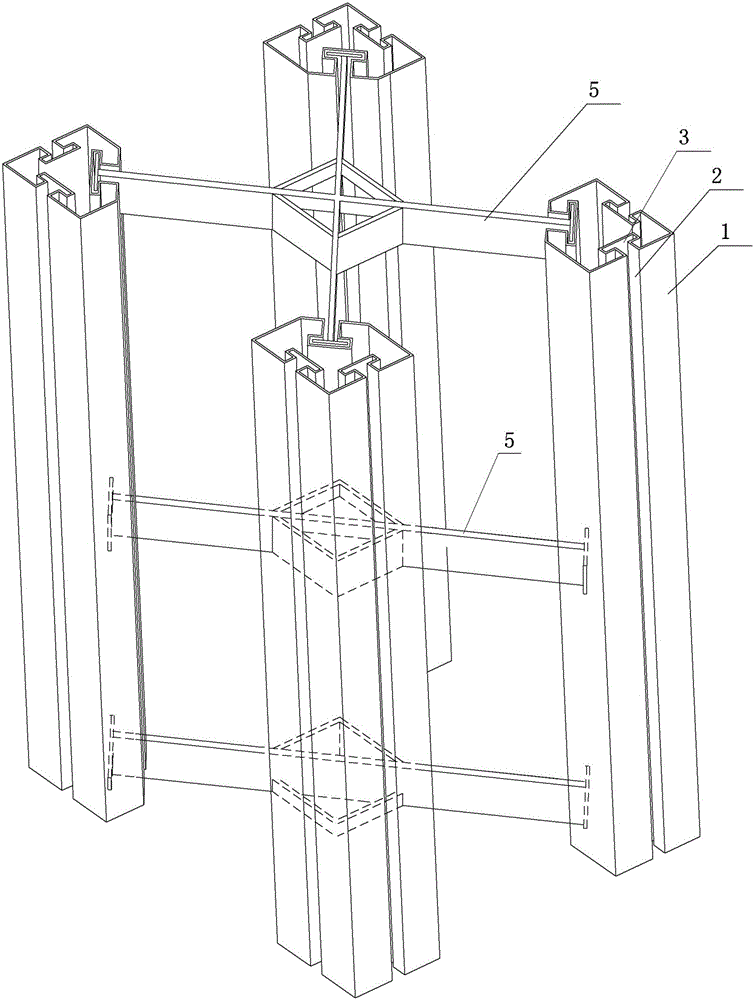 Sectional steel with concave-convex grooves at corner parts and inside connection combination post thereof