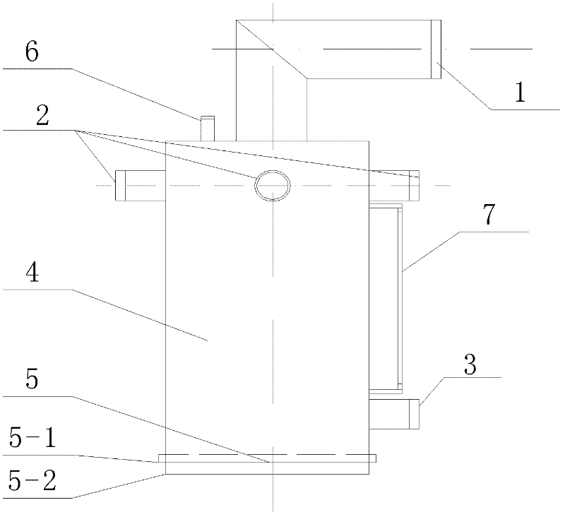 Gas-water separation, water discharging and slag discharge integrated device for drill hole in gas extraction crossheading drill site