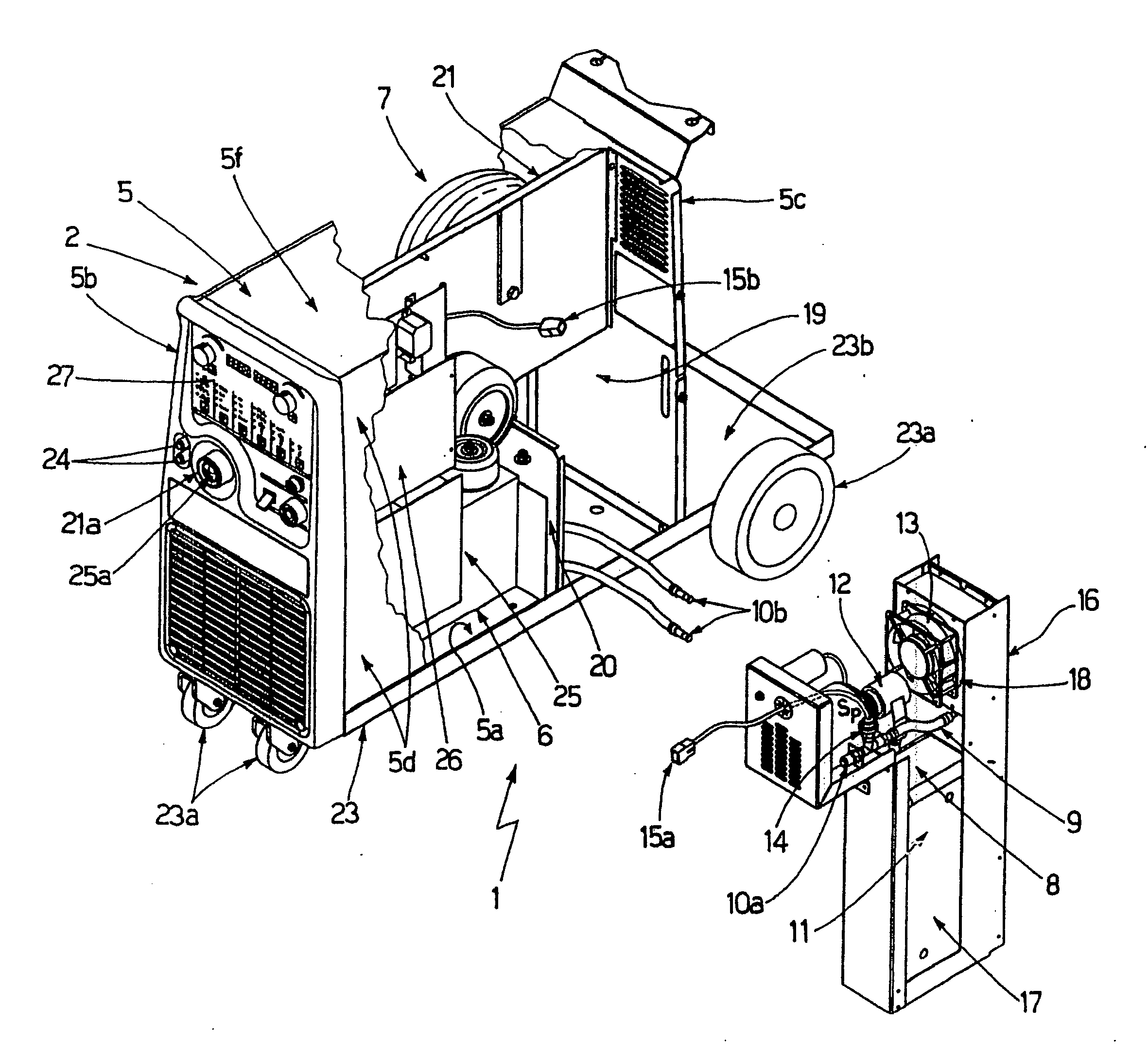 Welding machine and relative operating method