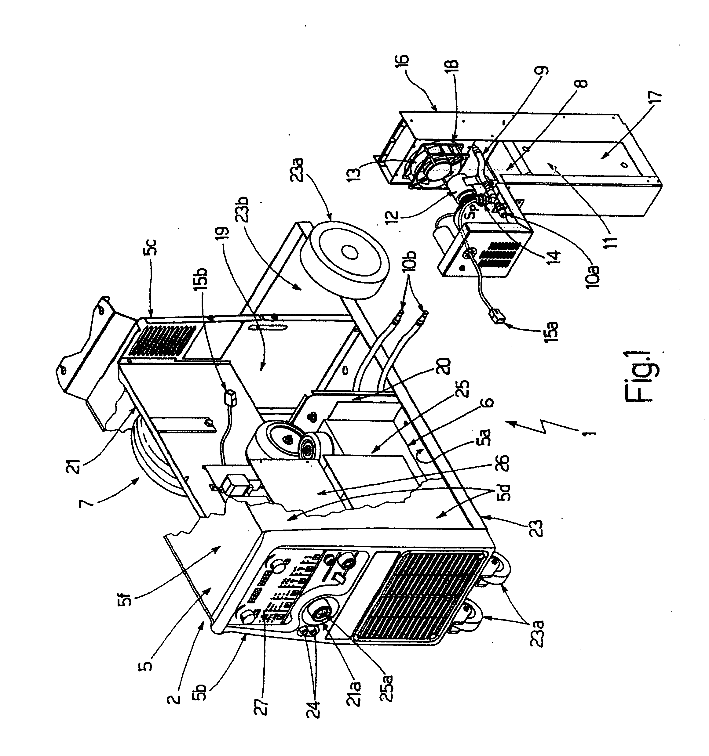 Welding machine and relative operating method