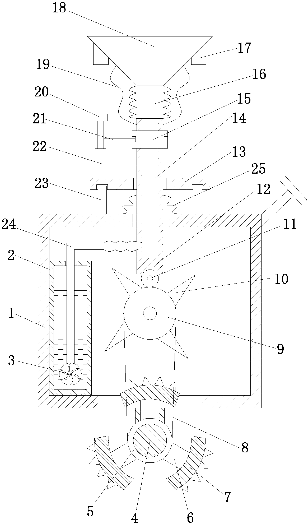 Agricultural water spraying machine capable of achieving comprehensive spraying