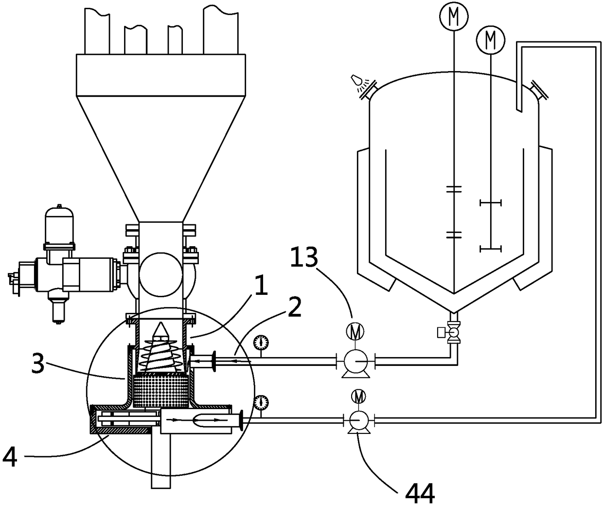 Solid-liquid mixing device and mixing method using the same