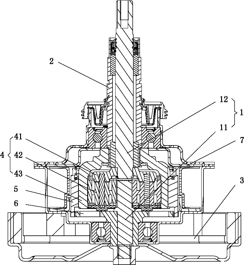 Speed reducing shaft clutch for washing machine