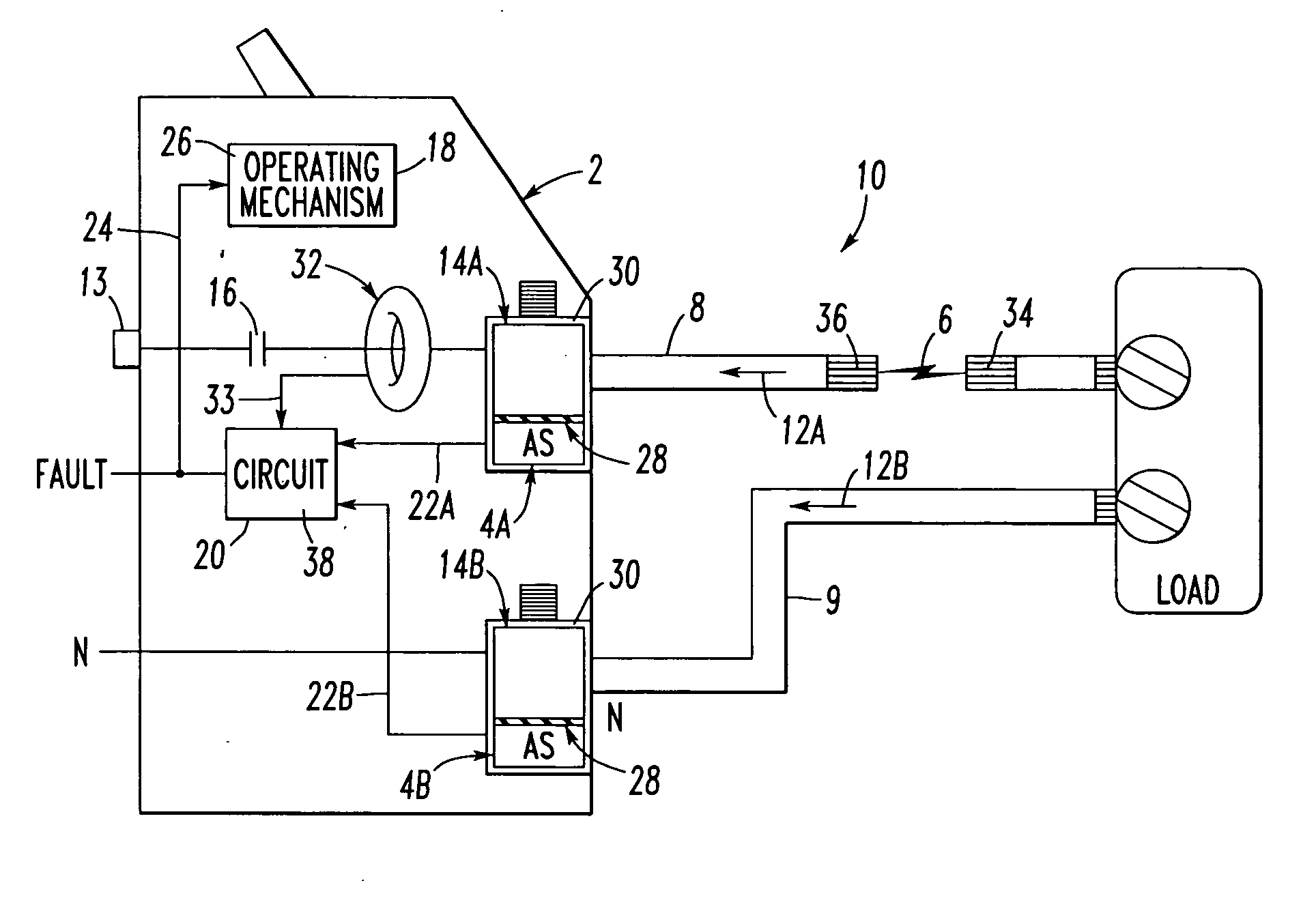 Electrical switching apparatus and method employing acoustic and current signals to distinguish between parallel and series arc faults