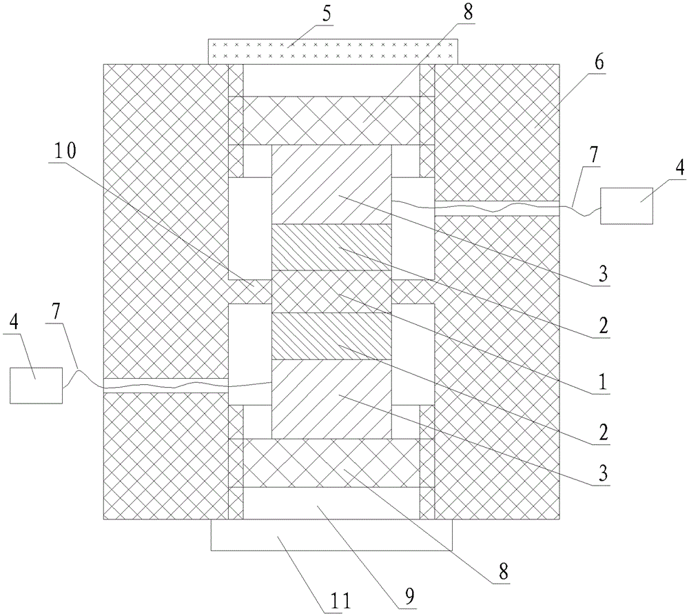 A current type czt detector with crimping structure