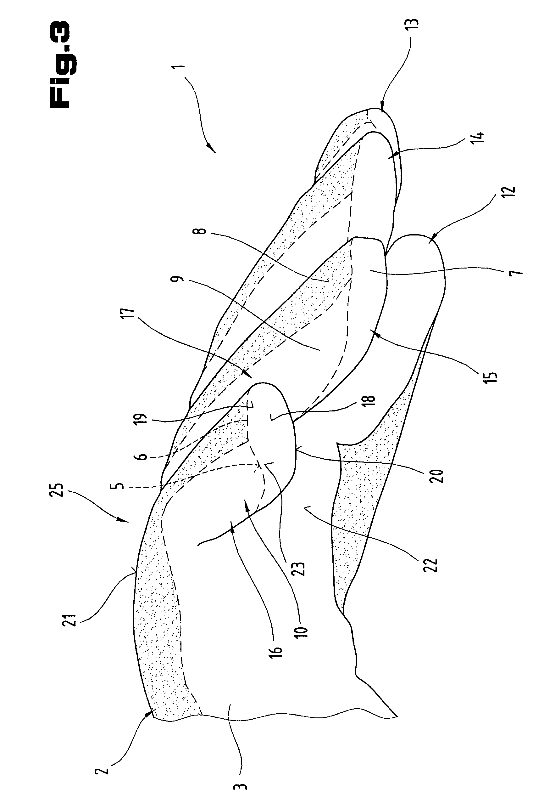 Glove and lining for a piece of equipment