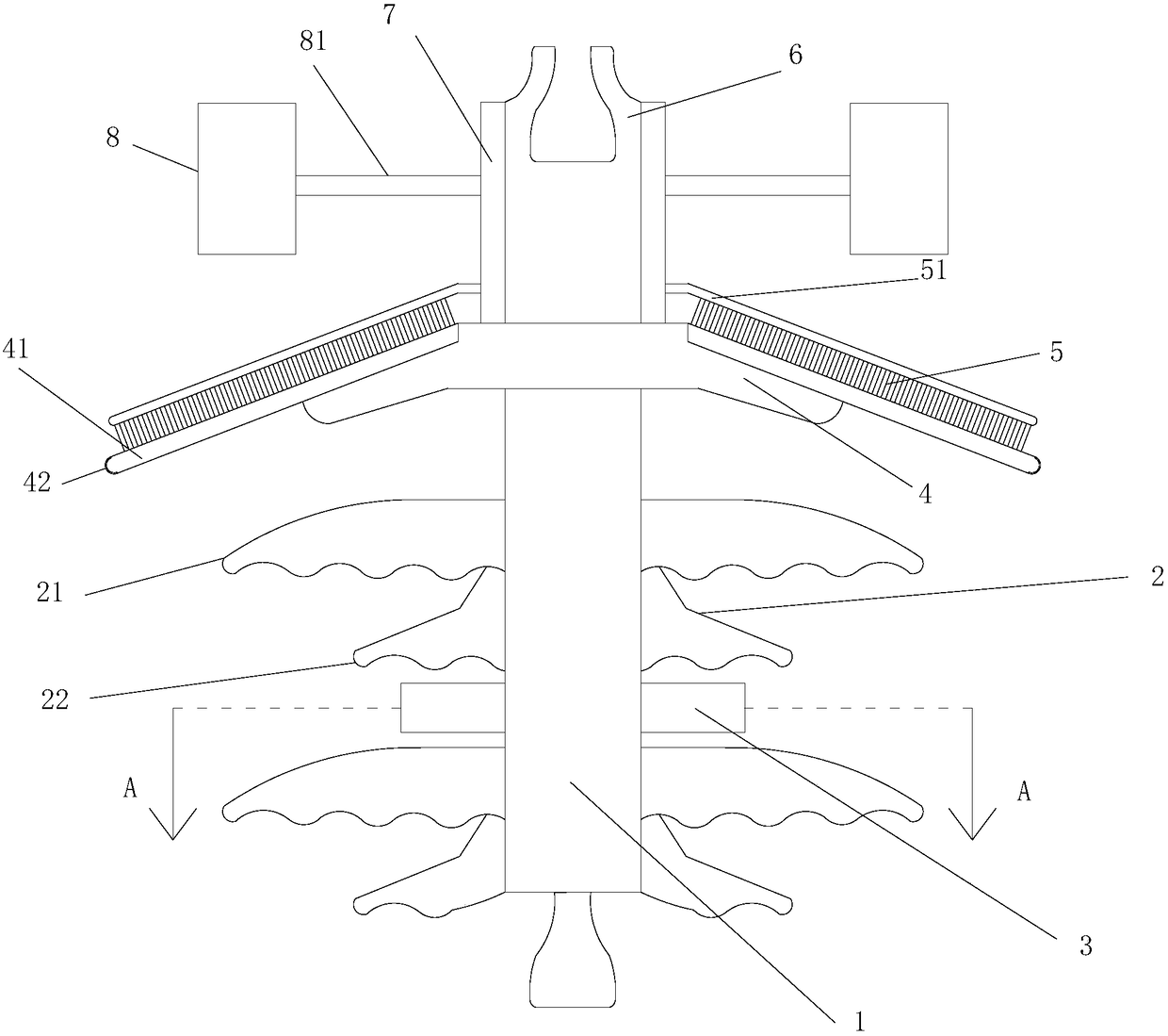 Ceramic insulator provided with heat absorbing and ice melting device