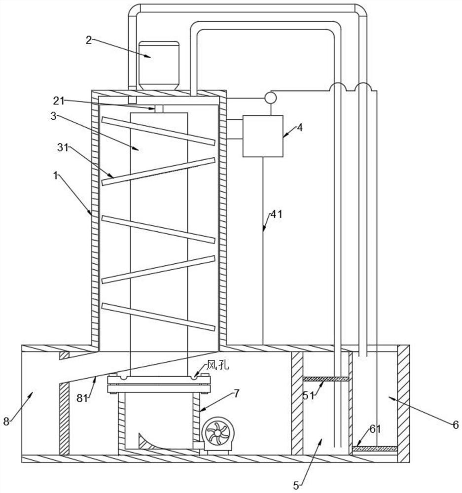 Postoperative instrument disinfection device based on layered cleaning