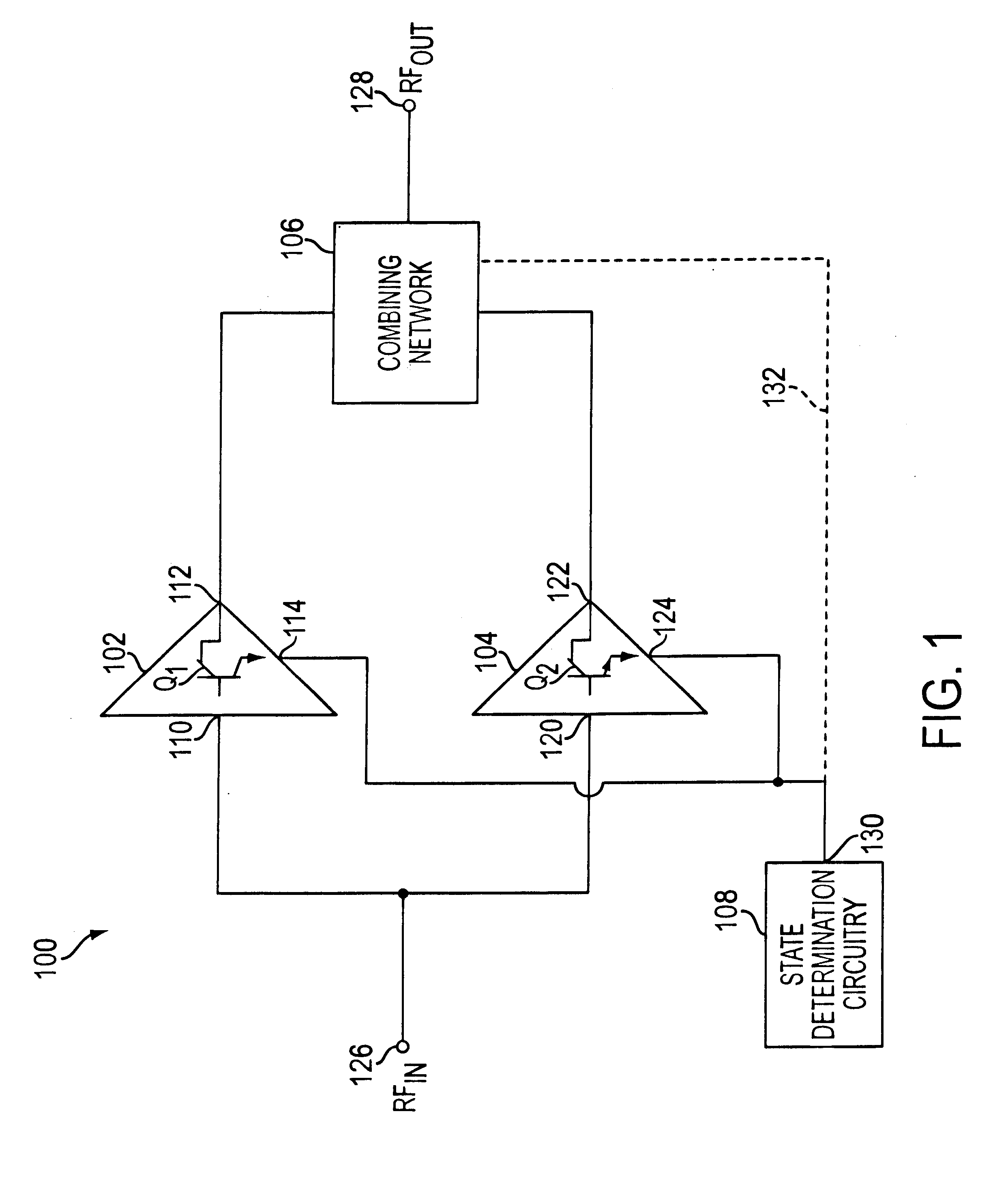 Switchable path power amplifier with combining network