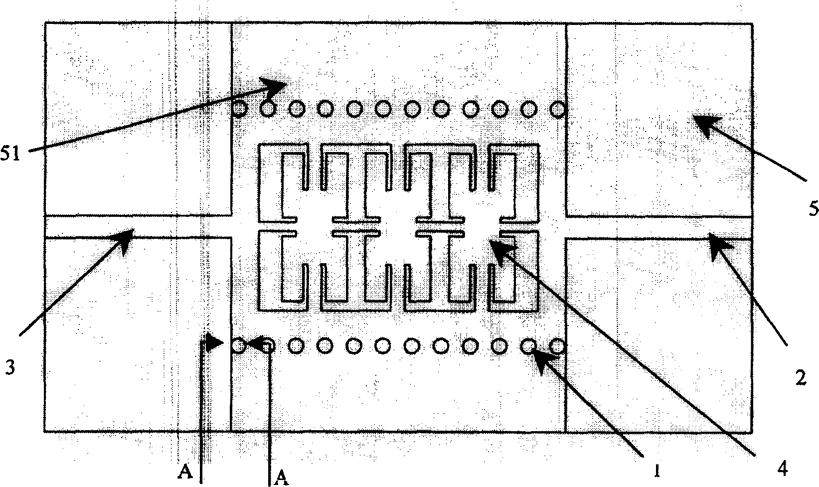 Wave-guide integrated on substrate-band-pass filter of coplanar wave-guide