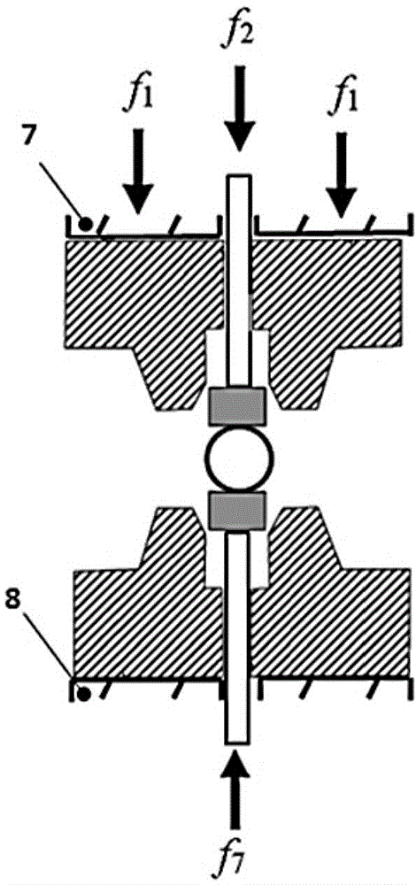 Pressure cooling process of hot-formed steel pipe segment strengthening parts and hydraulic ejector device of press