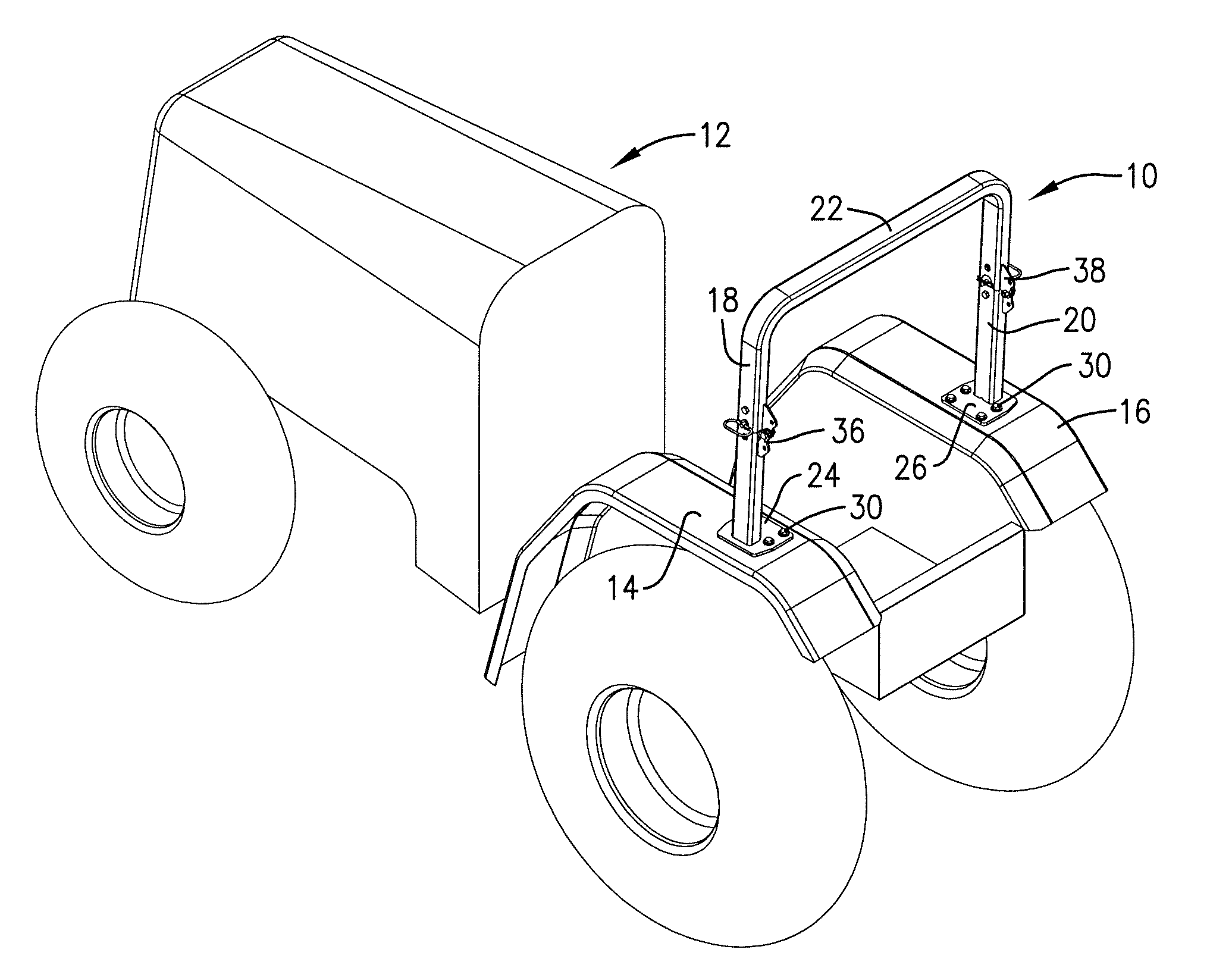 Folding roll-over protective structure