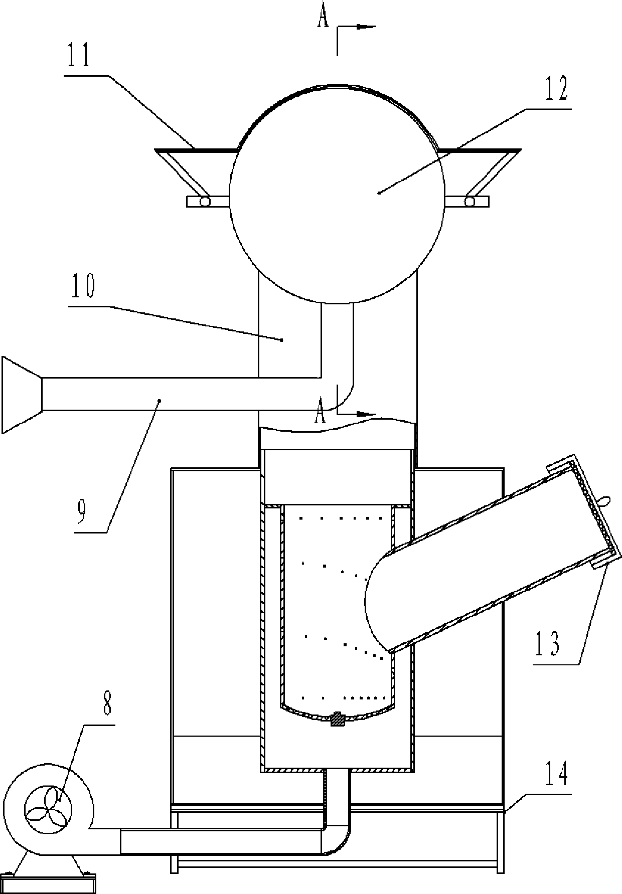 Biomass barbecuing device