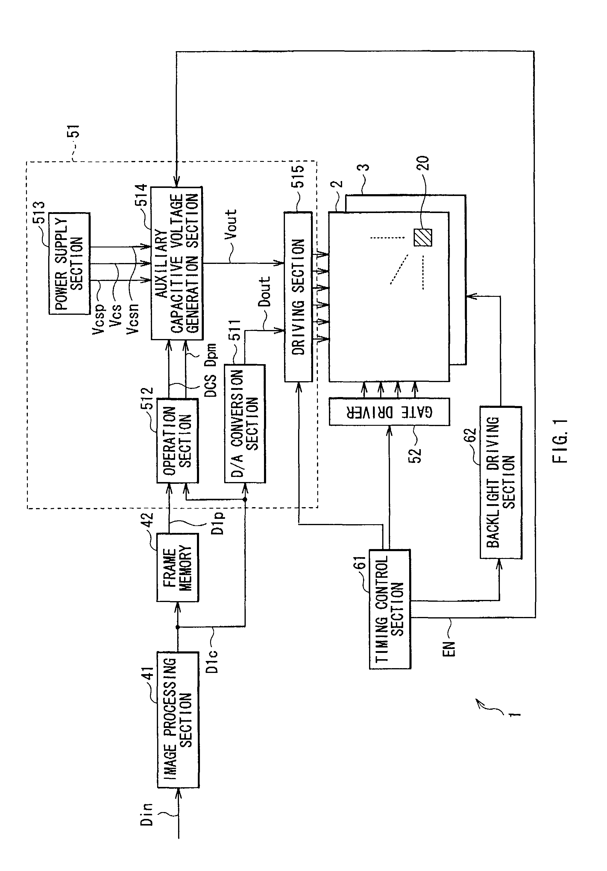 Image display device, display panel and method of driving image display device